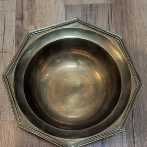 Brass Octagonal Serving Bowl - Classic Gold Finish